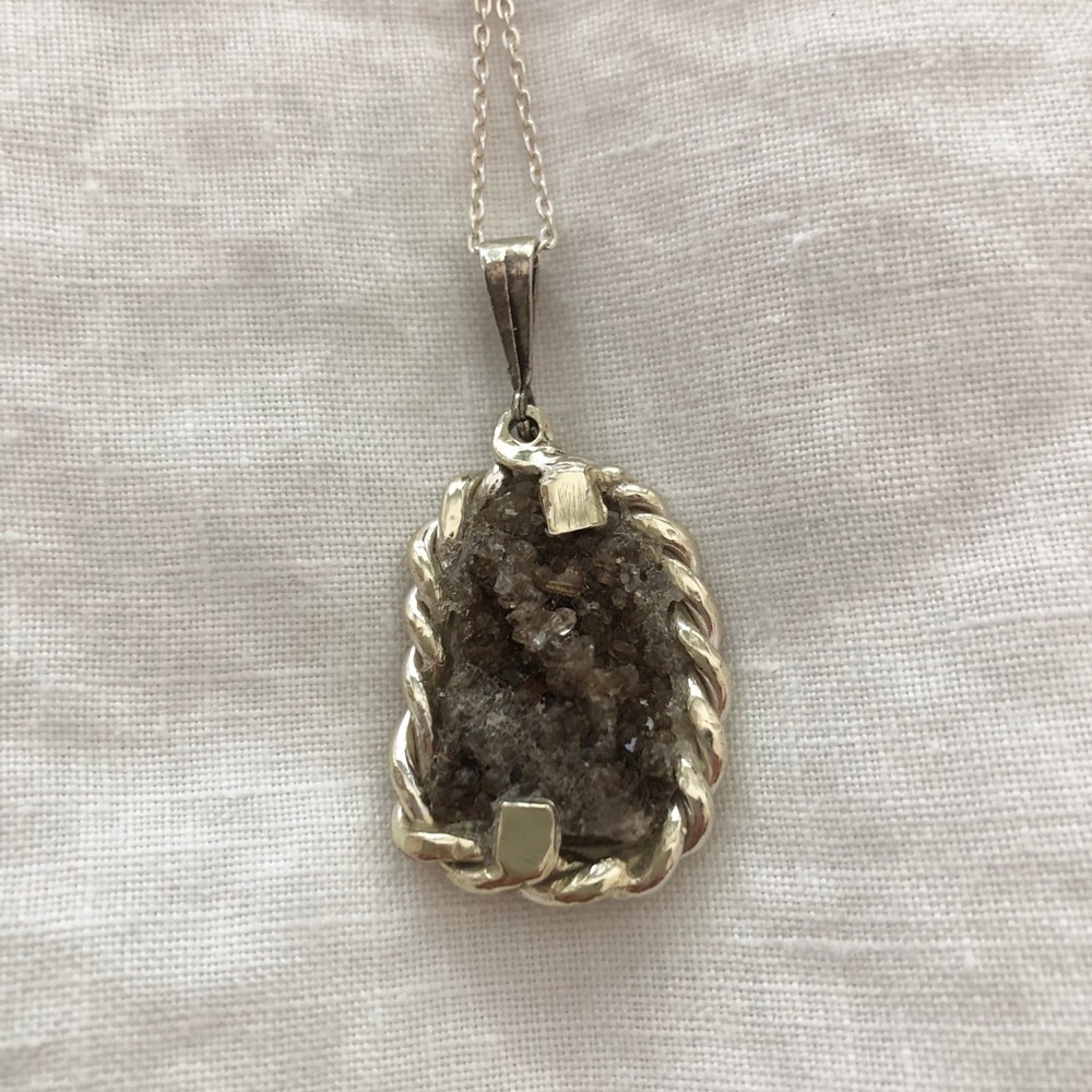 Solid Sterling Silver Crystal Necklace - image 5